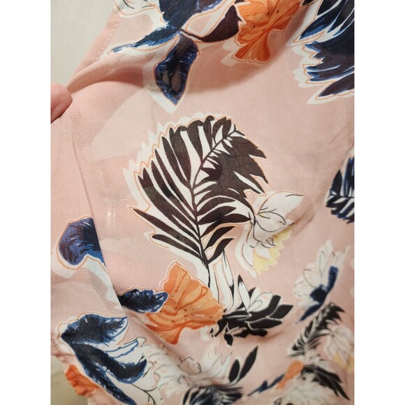 A New Day Womens M Pink Midi Dress Ruffle Tropical Beach Feminine Flowy Vacation - Picture 6 of 14